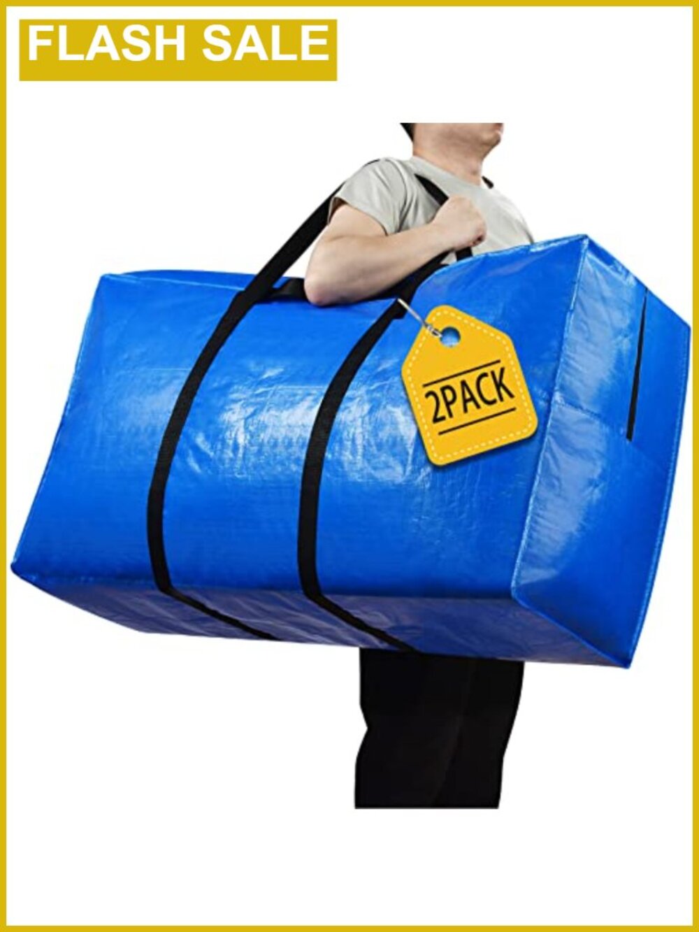 Extra Large Storage Bags 57 Gallon Moving Bags Heavy Duty PE Tote 2 Pack